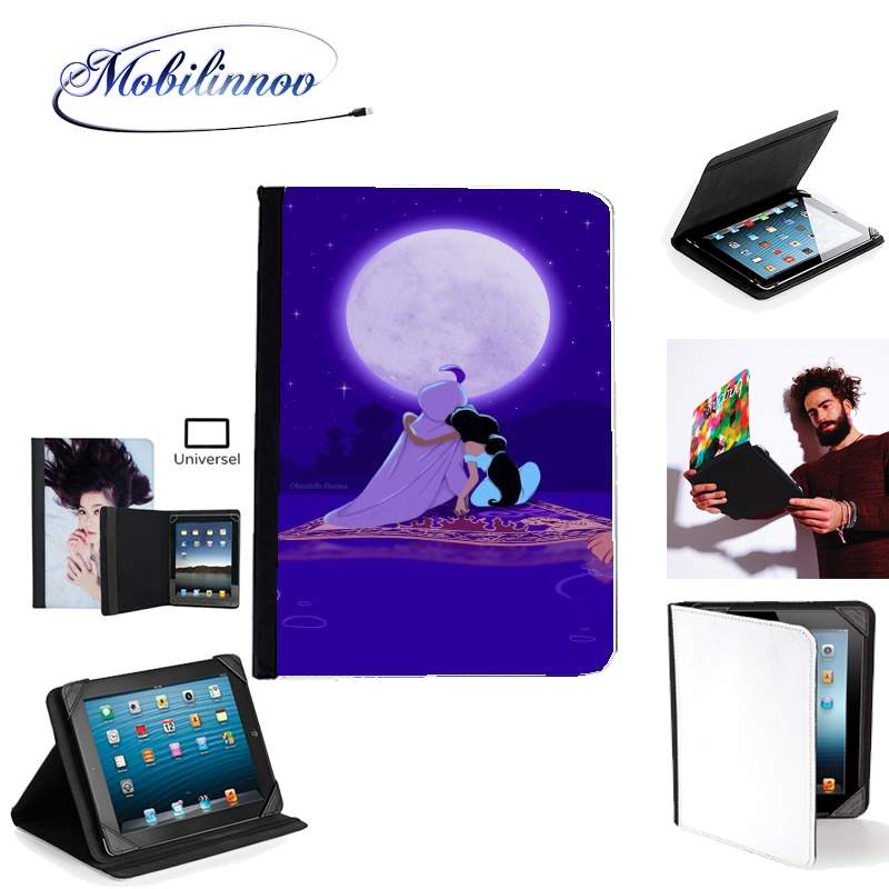 Étui Universel Tablette pour Aladdin x Jasmine Rêve bleu One Love One Life