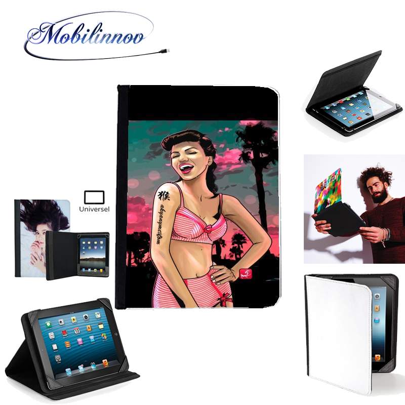 Étui Universel Tablette pour California Girl retro