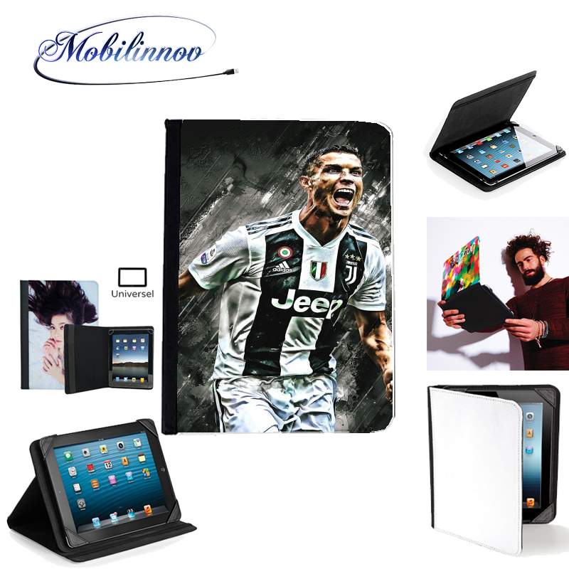 Étui Universel Tablette pour Cr7 Juventus Painting Art