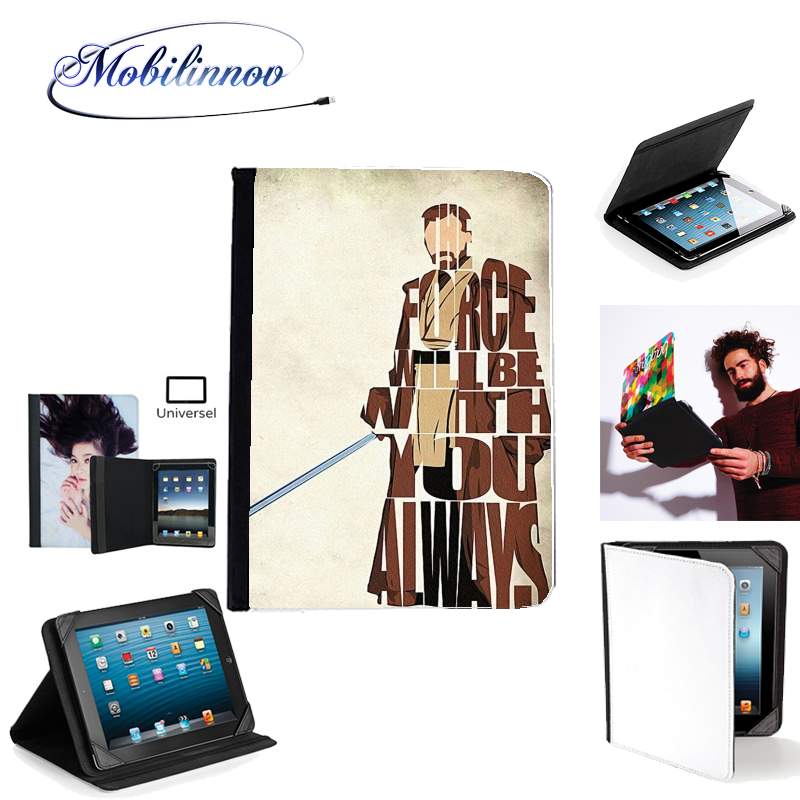 Étui Universel Tablette pour Obi Wan Kenobi Tipography Art