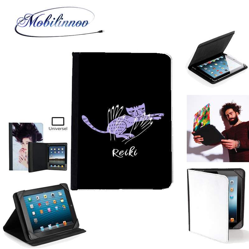 Étui Universel Tablette pour Reiki Animal chat violet