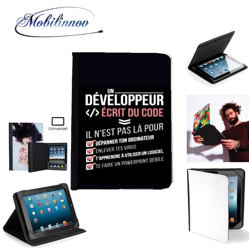 Étui Universel Tablette pour Un développeur écrit du code Stop