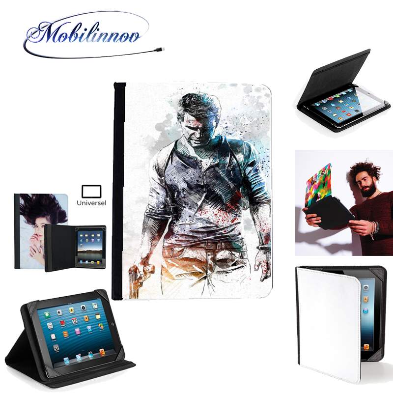 Étui Universel Tablette pour Uncharted Nathan Drake Watercolor Art