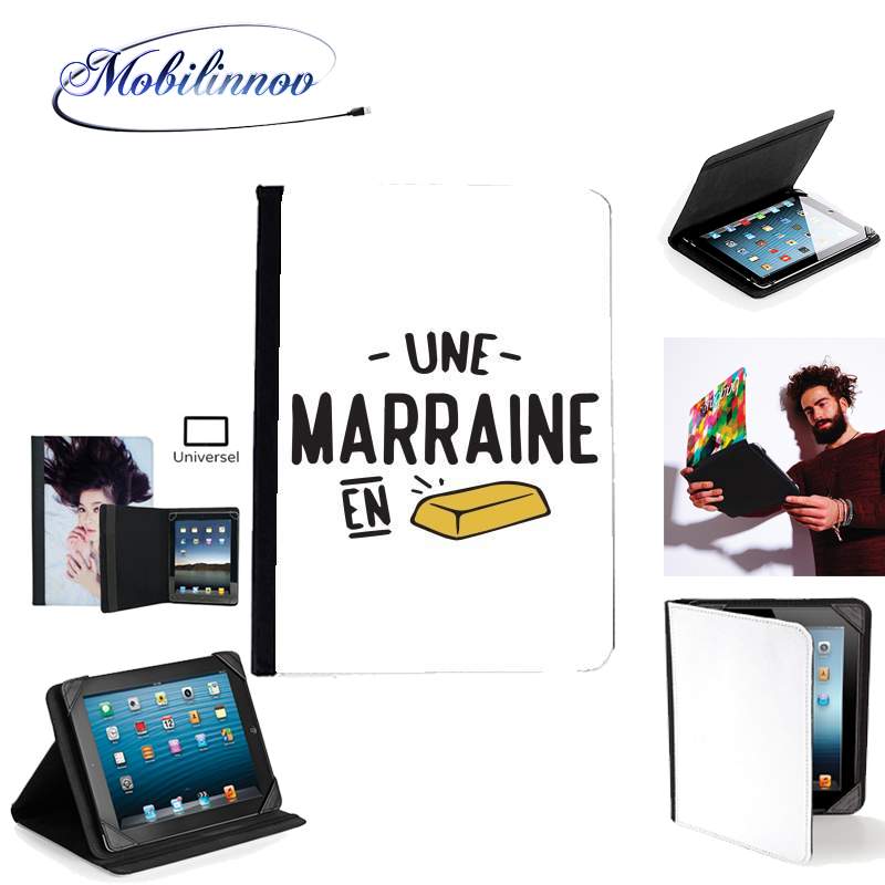 Étui Universel Tablette pour Une marraine en or