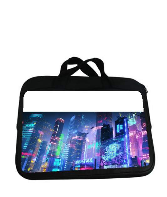 Housse pour tablette avec poignet pour Cyberpunk city night art