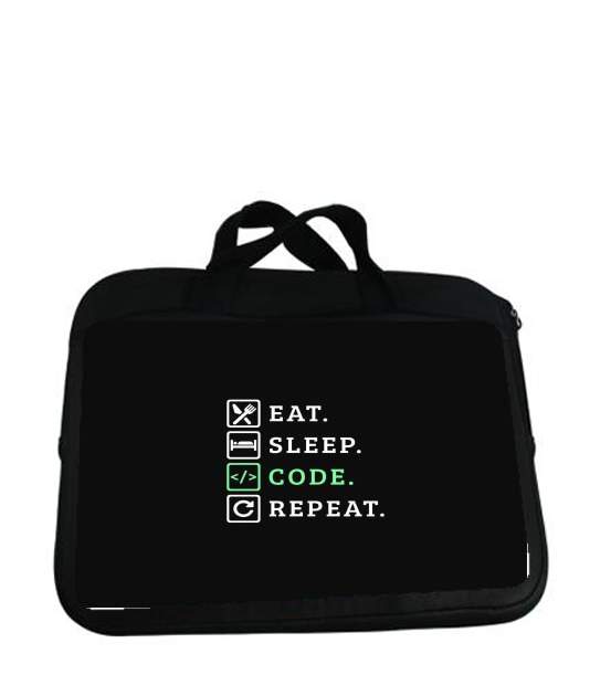 Housse pour tablette avec poignet pour Eat Sleep Code Repeat