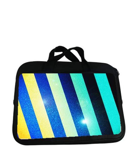 Housse pour tablette avec poignet pour Striped Colorful Glitter