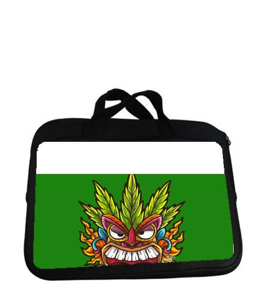 Housse pour tablette avec poignet pour Tiki mask cannabis weed smoking