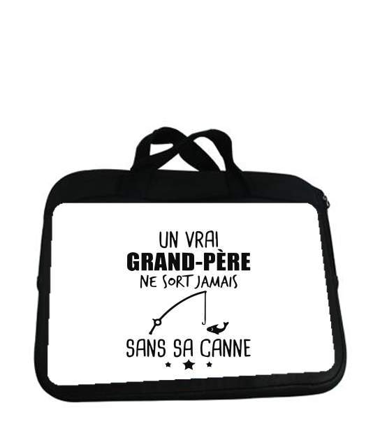 Housse pour tablette avec poignet pour Un grand pere ne sort jamais sans sa canne Cadeau pecheur