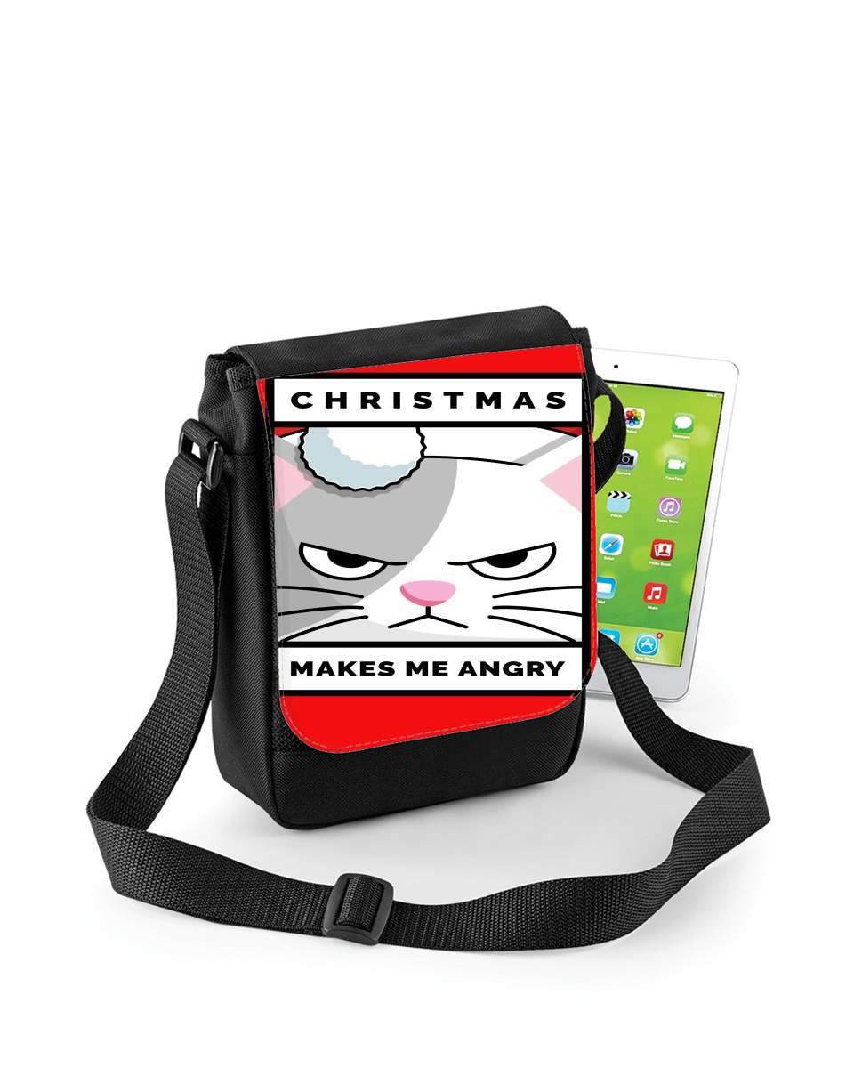 Mini Sac - Pochette unisexe pour Christmas makes me Angry cat