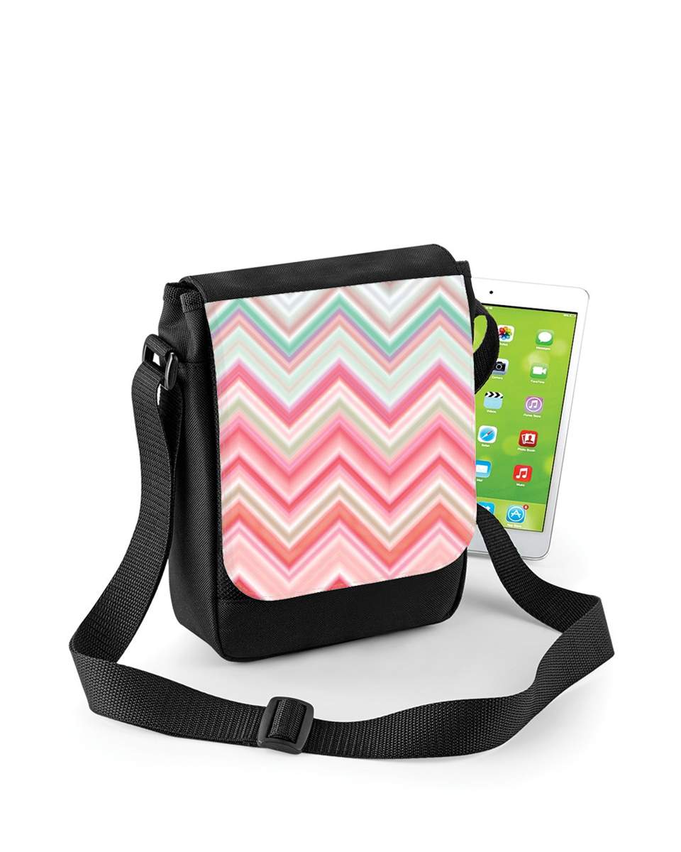 Mini Sac - Pochette unisexe pour colorful chevron in pink