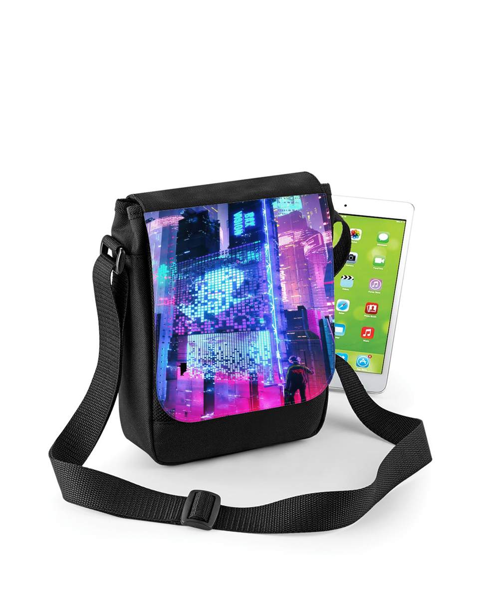 Mini Sac - Pochette unisexe pour Cyberpunk city night art