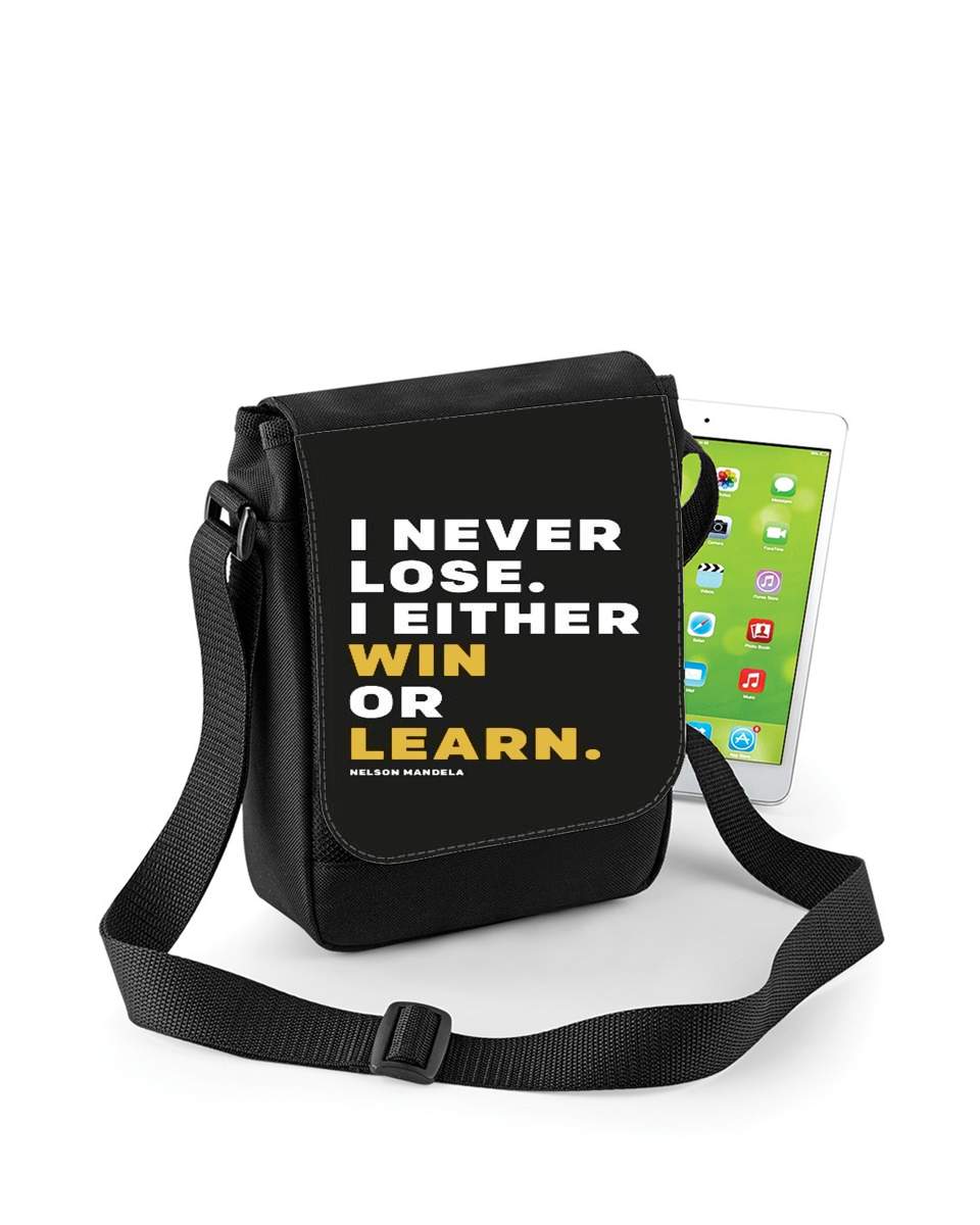 Mini Sac - Pochette unisexe pour i never lose either i win or i learn Nelson Mandela