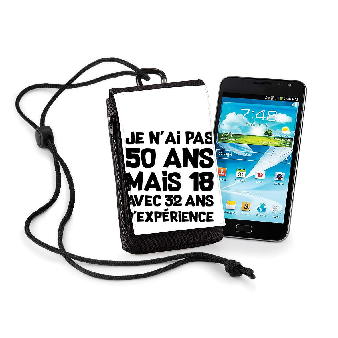 Pochette de téléphone - Taille XL pour 50 ans Cadeau anniversaire