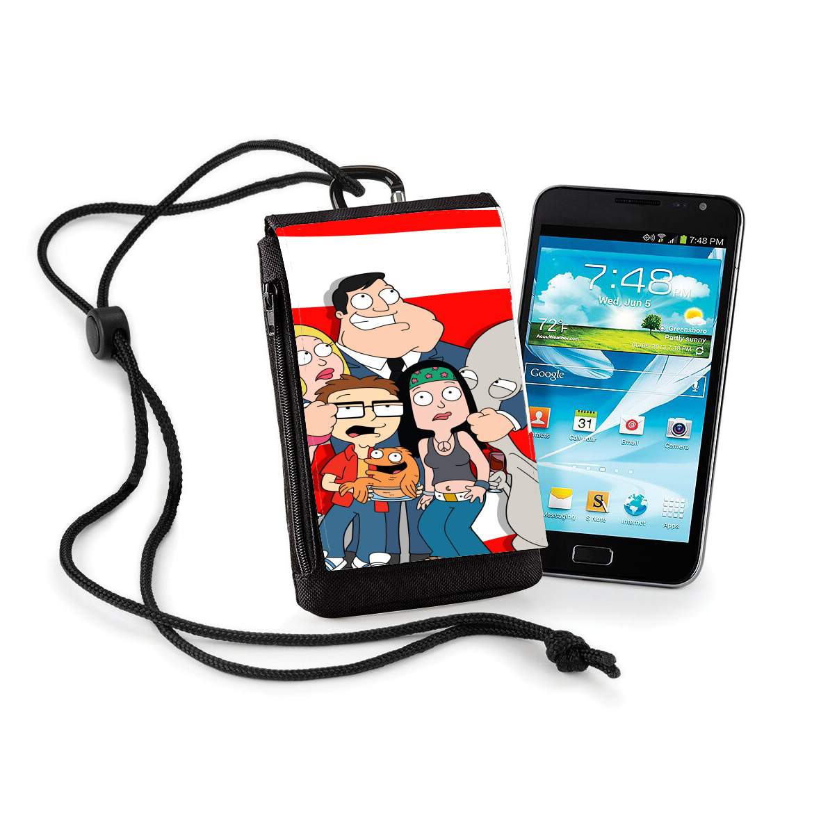 Pochette de téléphone - Taille XL pour American Dad USA Mashup