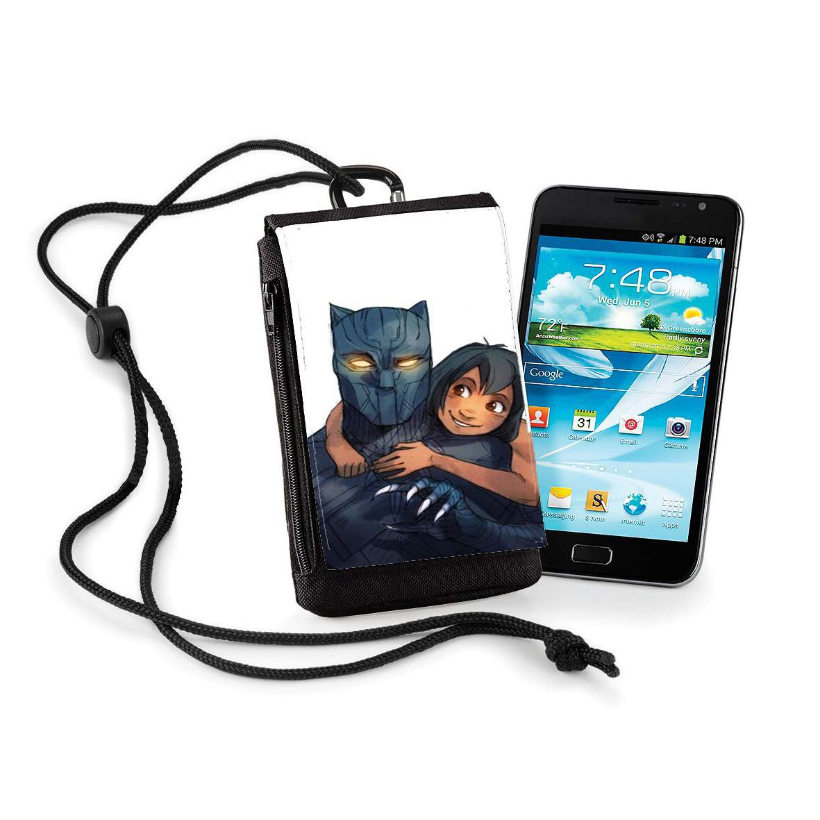 Pochette de téléphone - Taille XL pour Black Panther x Mowgli