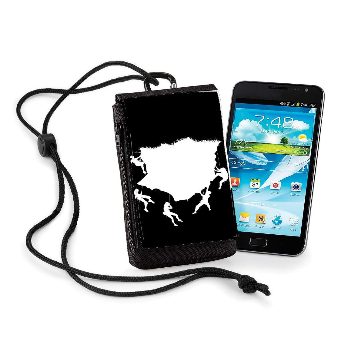 Pochette de téléphone - Taille XL pour climbing mountain vector