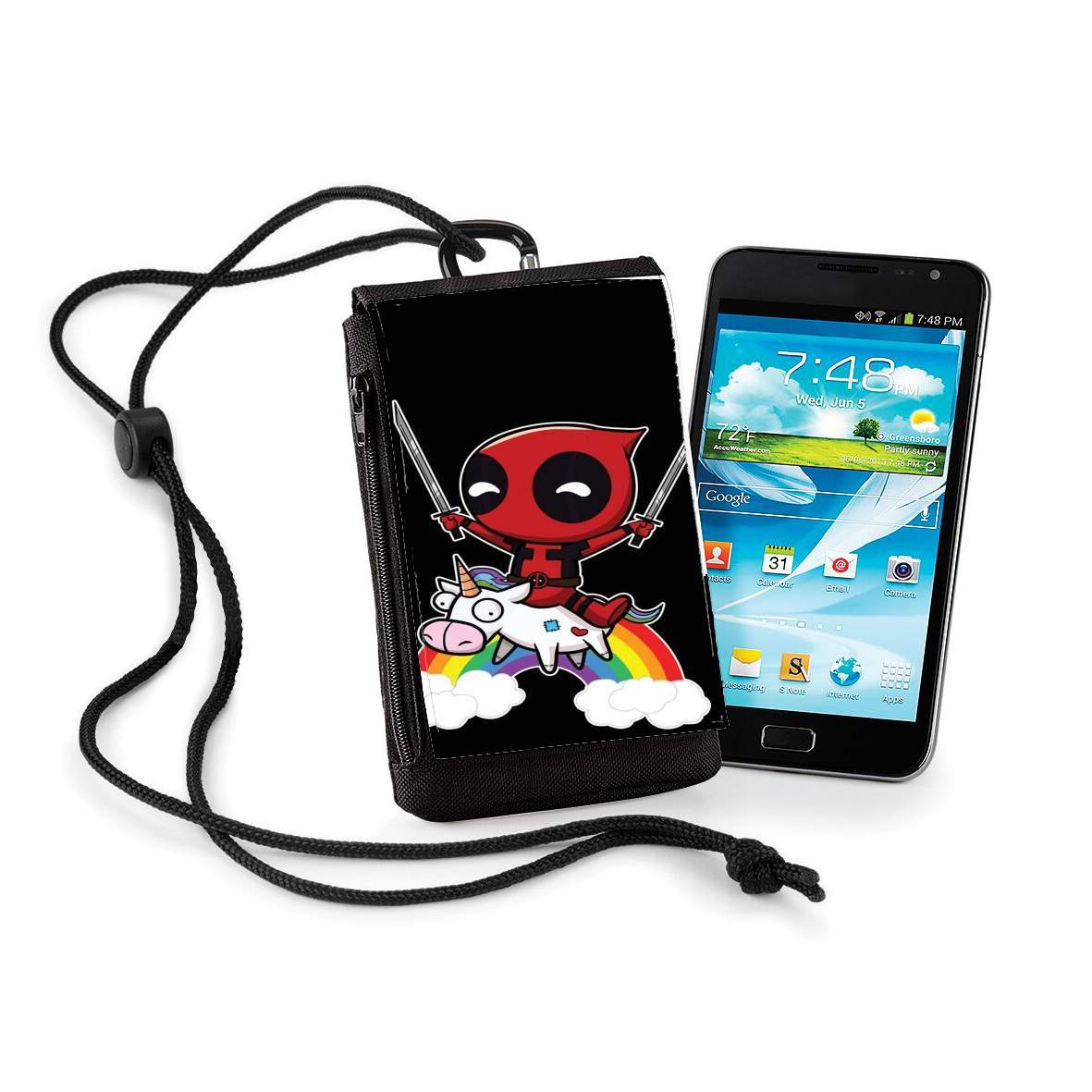 Pochette de téléphone - Taille XL pour Deadpool Unicorn