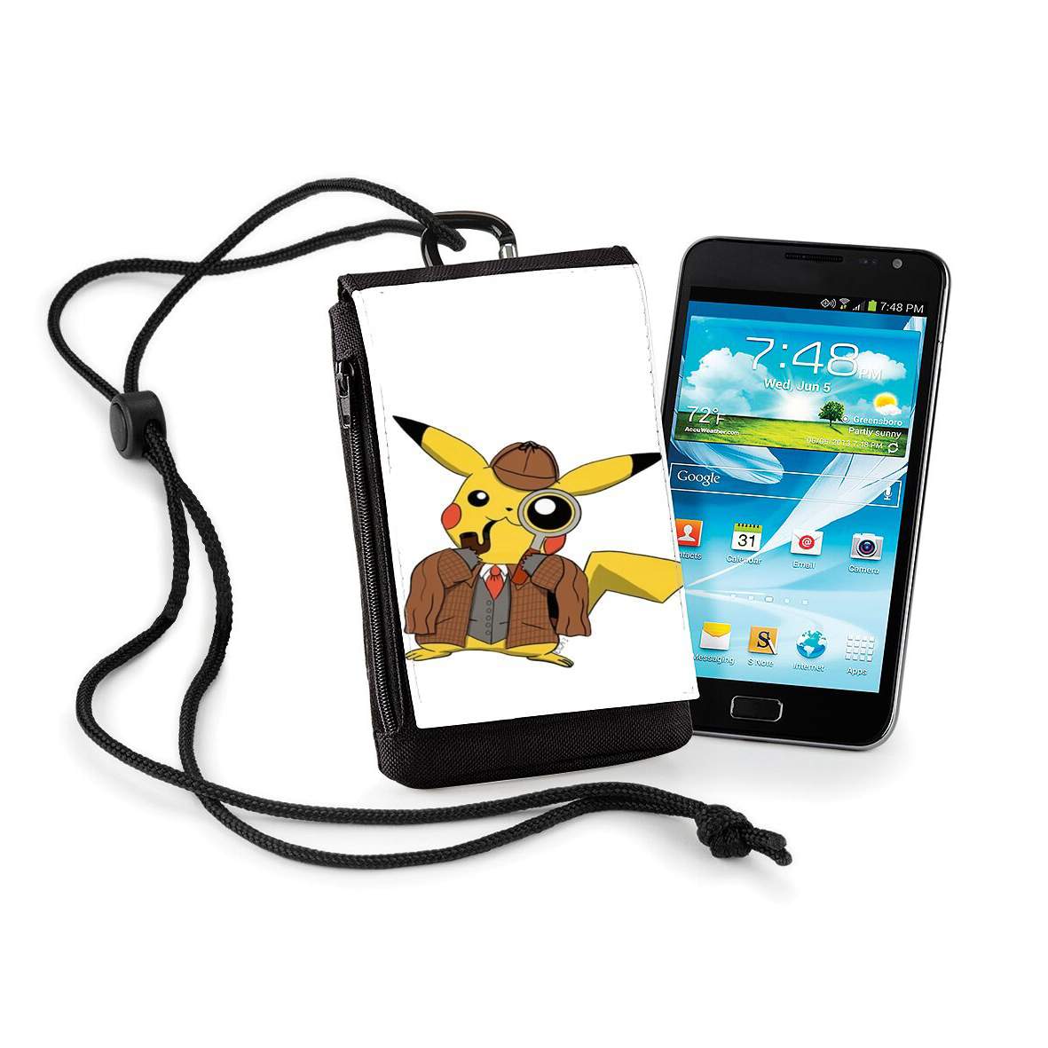 Pochette de téléphone - Taille XL pour Detective Pikachu x Sherlock