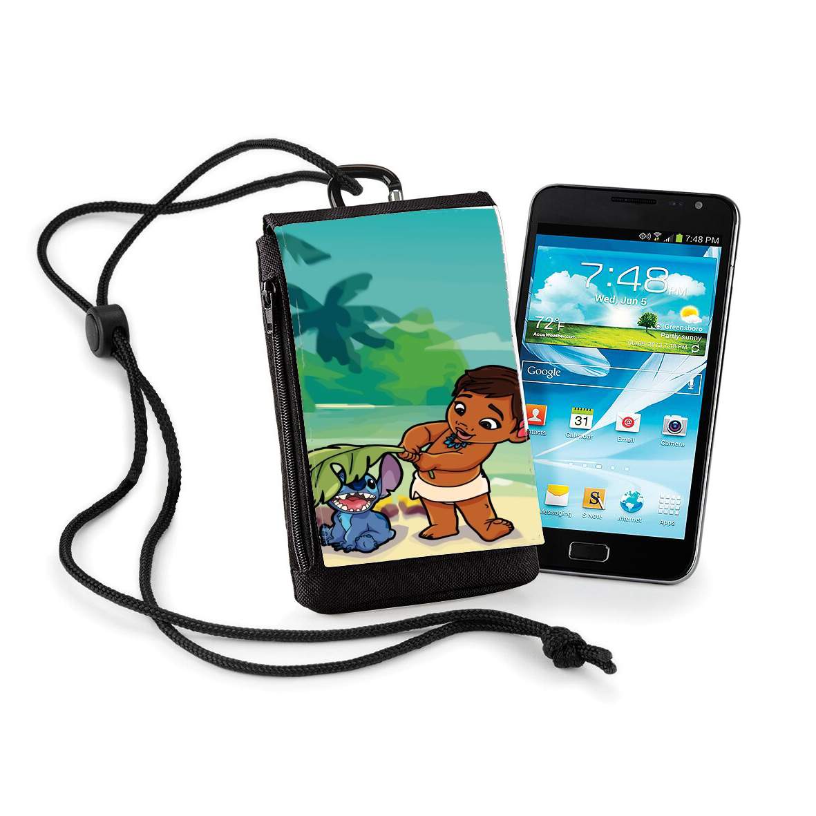 Pochette de téléphone - Taille XL pour Disney Hangover Moana and Stich