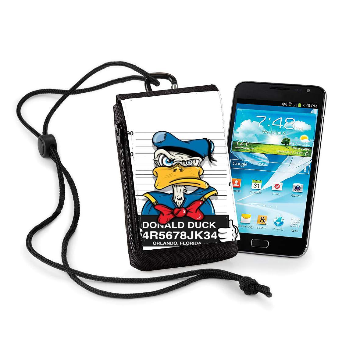 Pochette de téléphone - Taille XL pour Donald Duck Crazy Jail Prison