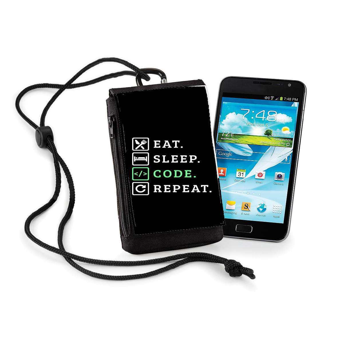 Pochette de téléphone - Taille XL pour Eat Sleep Code Repeat