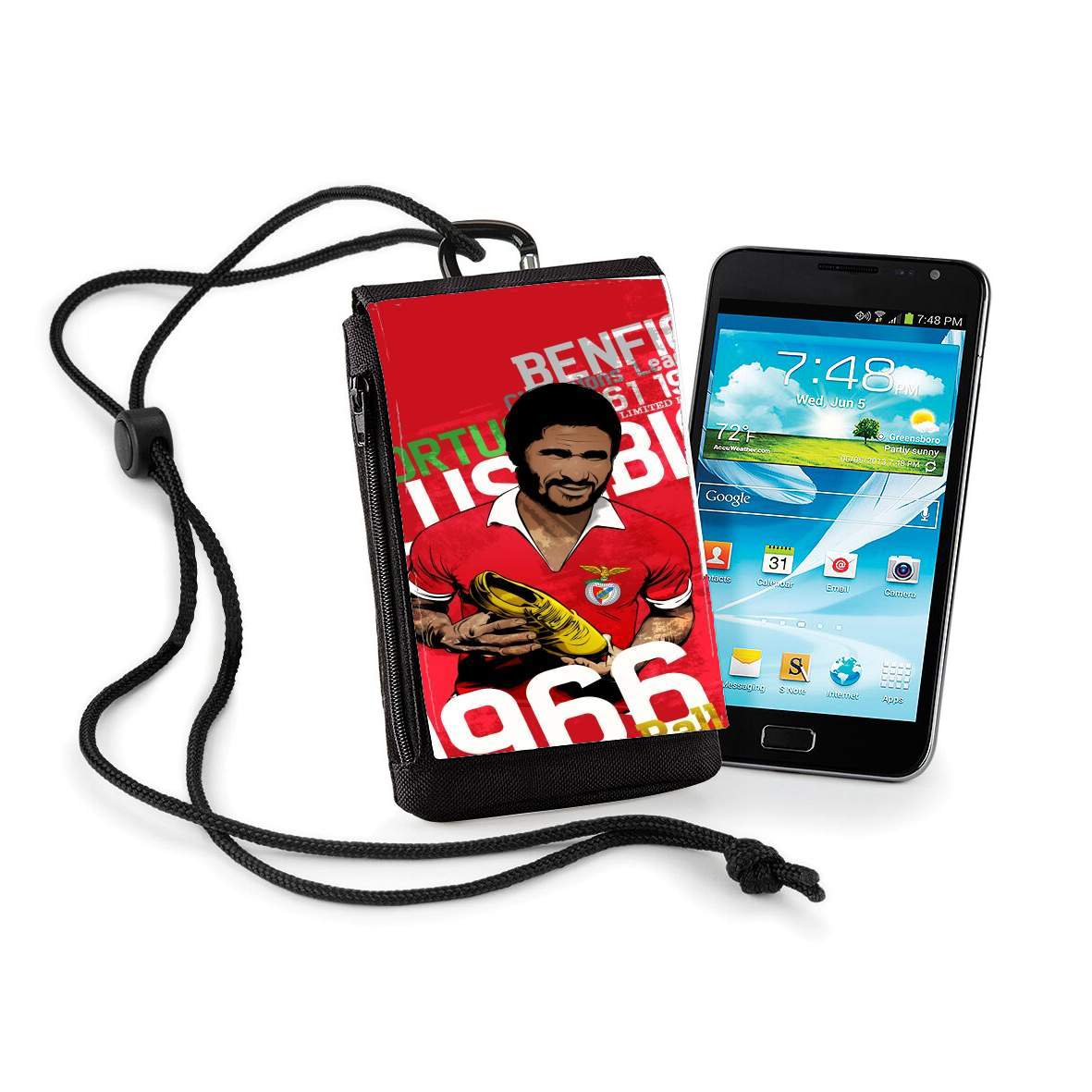 Pochette de téléphone - Taille XL pour Eusebio Tribute Portugal