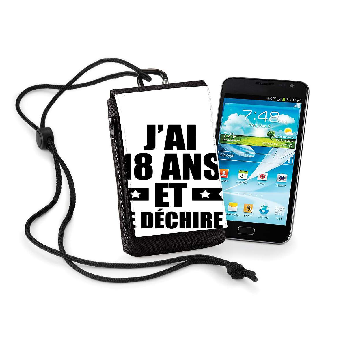 Pochette de téléphone - Taille XL pour J'ai 18 ans et je déchire