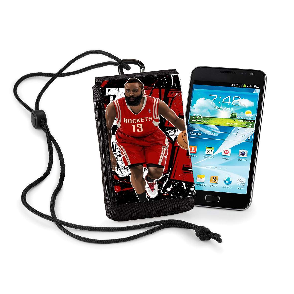 Pochette de téléphone - Taille XL pour James Harden Basketball Legend