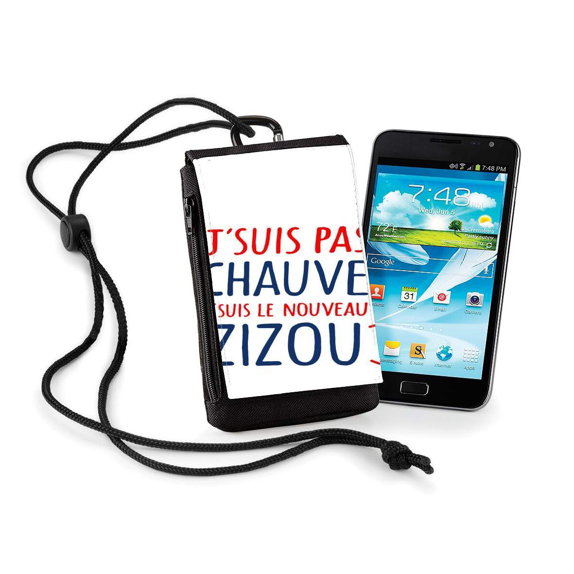 Pochette de téléphone - Taille XL pour Je ne suis pas chauve Je suis le nouveau ZiZou