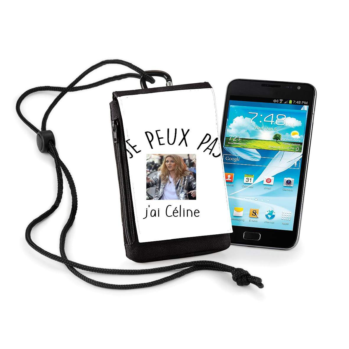 Pochette de téléphone - Taille XL pour Je peux pas j'ai Celine