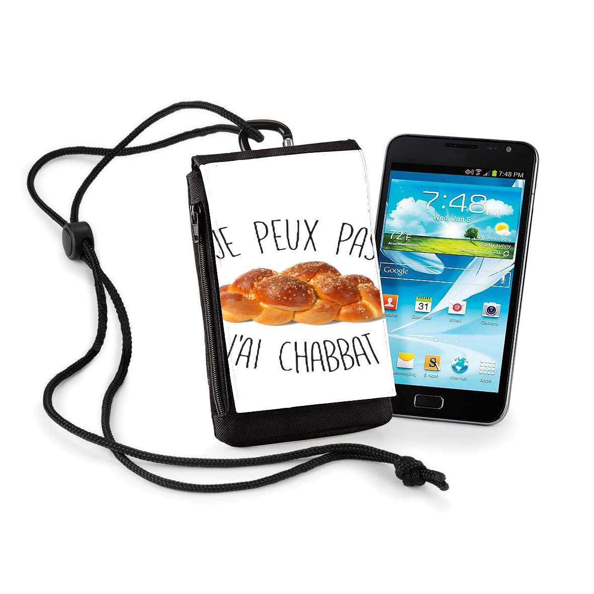 Pochette de téléphone - Taille XL pour Je peux pas jai chabbat