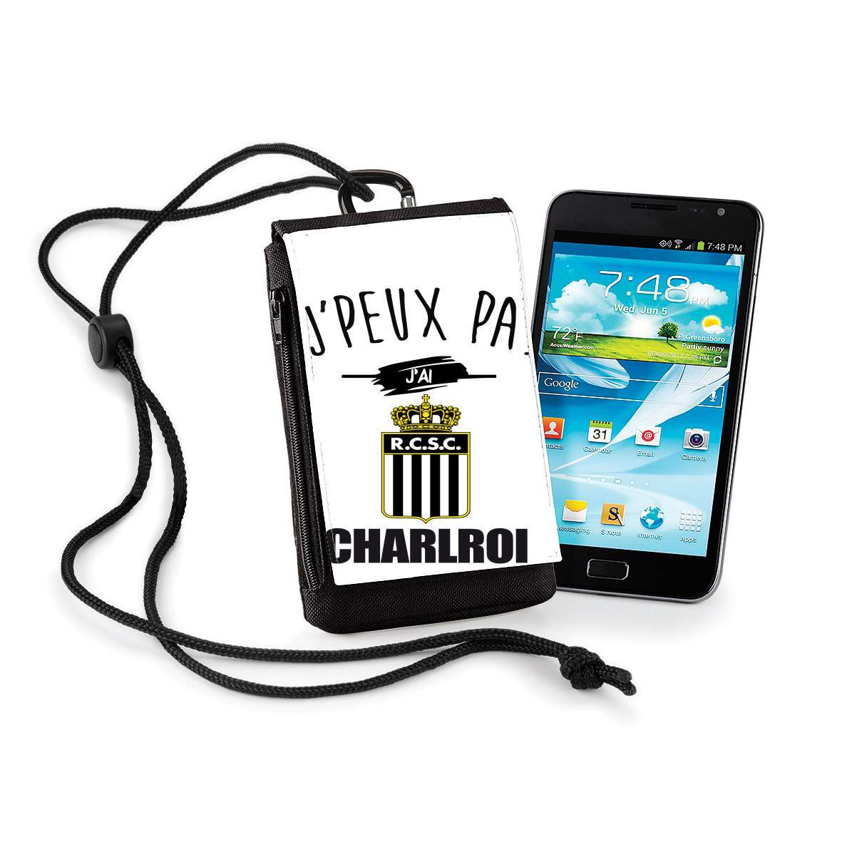 Pochette de téléphone - Taille XL pour Je peux pas j'ai charleroi Belgique