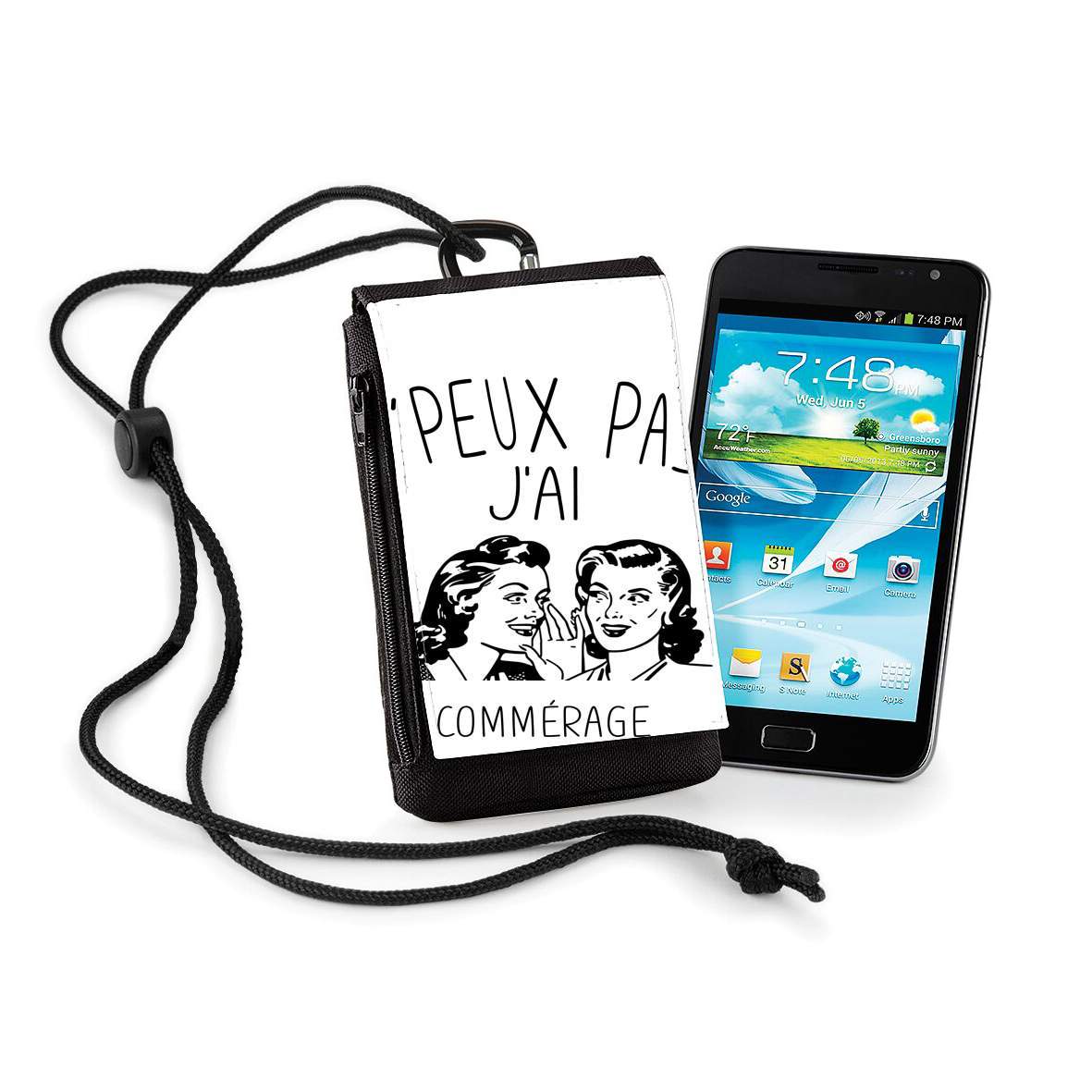 Pochette de téléphone - Taille XL pour Je peux pas j'ai commérage