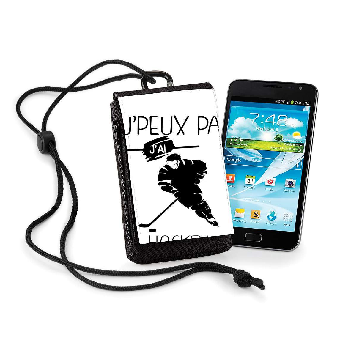 Pochette de téléphone - Taille XL pour Je peux pas j'ai hockey sur glace