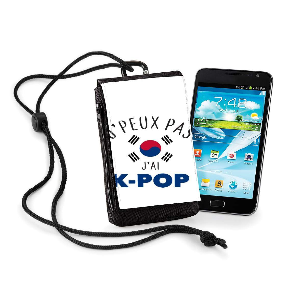 Pochette de téléphone - Taille XL pour Je peux pas j'ai Kpop