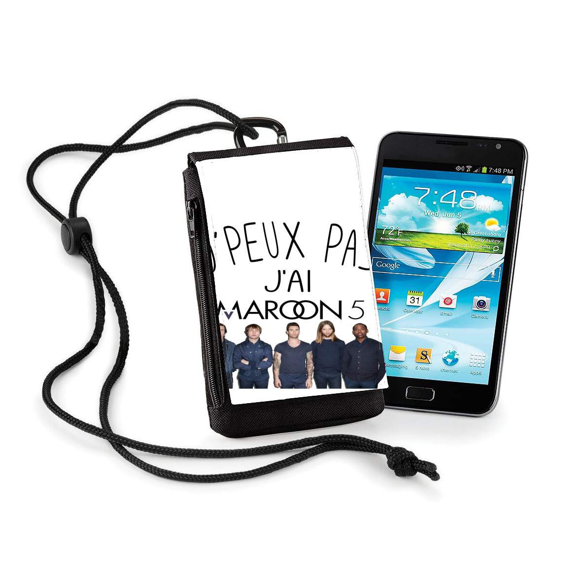 Pochette de téléphone - Taille XL pour Je peux pas j'ai Maroon 5