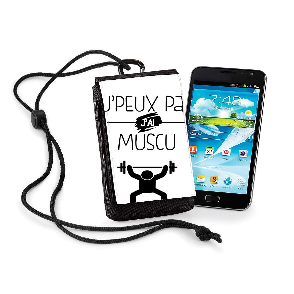 Pochette de téléphone - Taille XL pour Je peux pas j'ai musculation