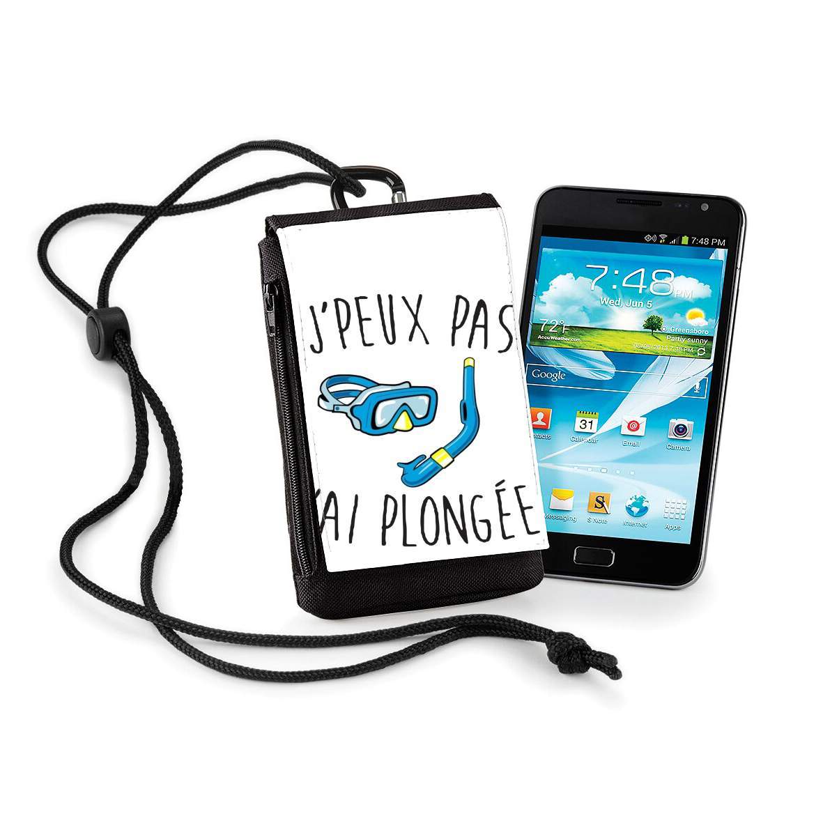 Pochette de téléphone - Taille XL pour Je peux pas j'ai plongée