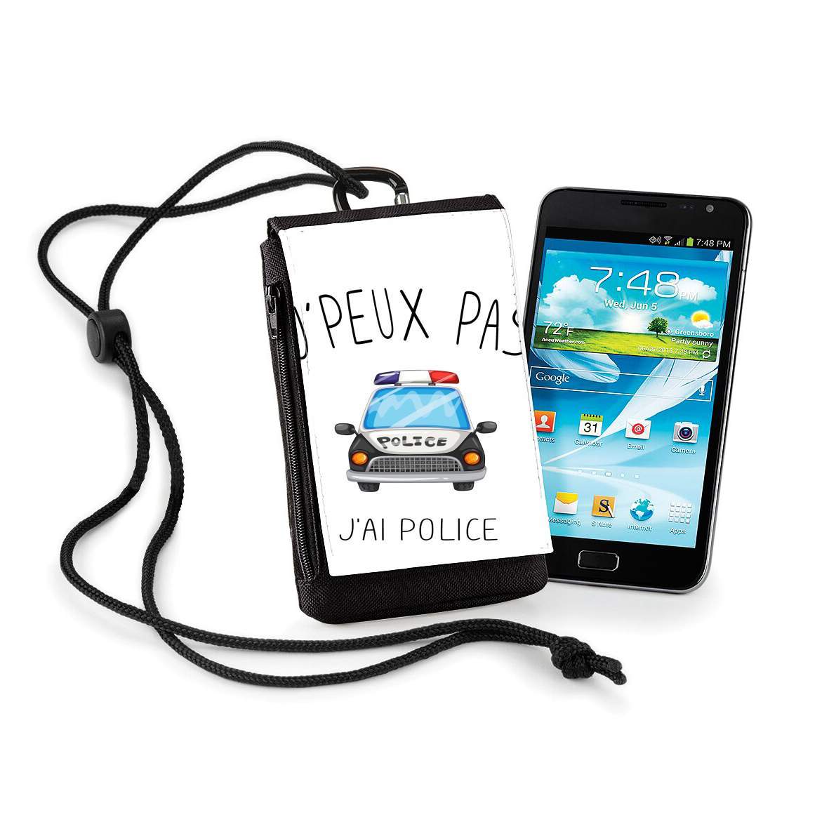 Pochette de téléphone - Taille XL pour Je peux pas jai Police