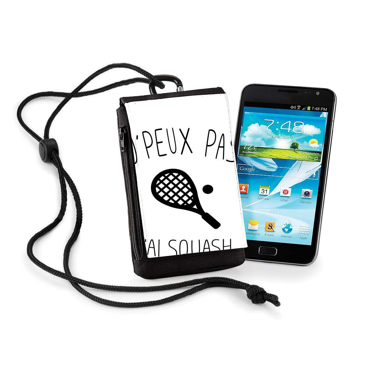 Pochette de téléphone - Taille XL pour Je peux pas j'ai squash