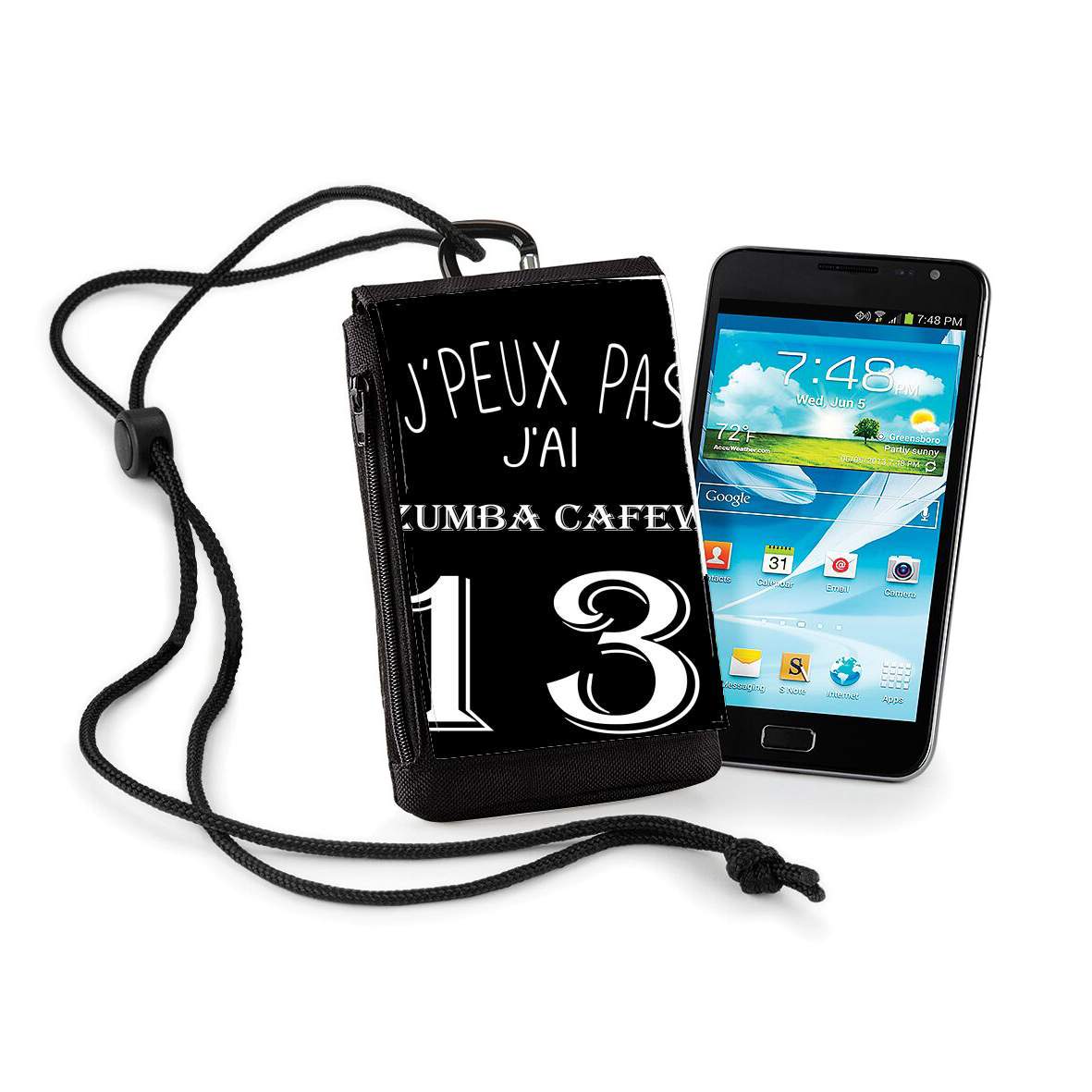 Pochette de téléphone - Taille XL pour Je peux pas jai Zumba Cafew