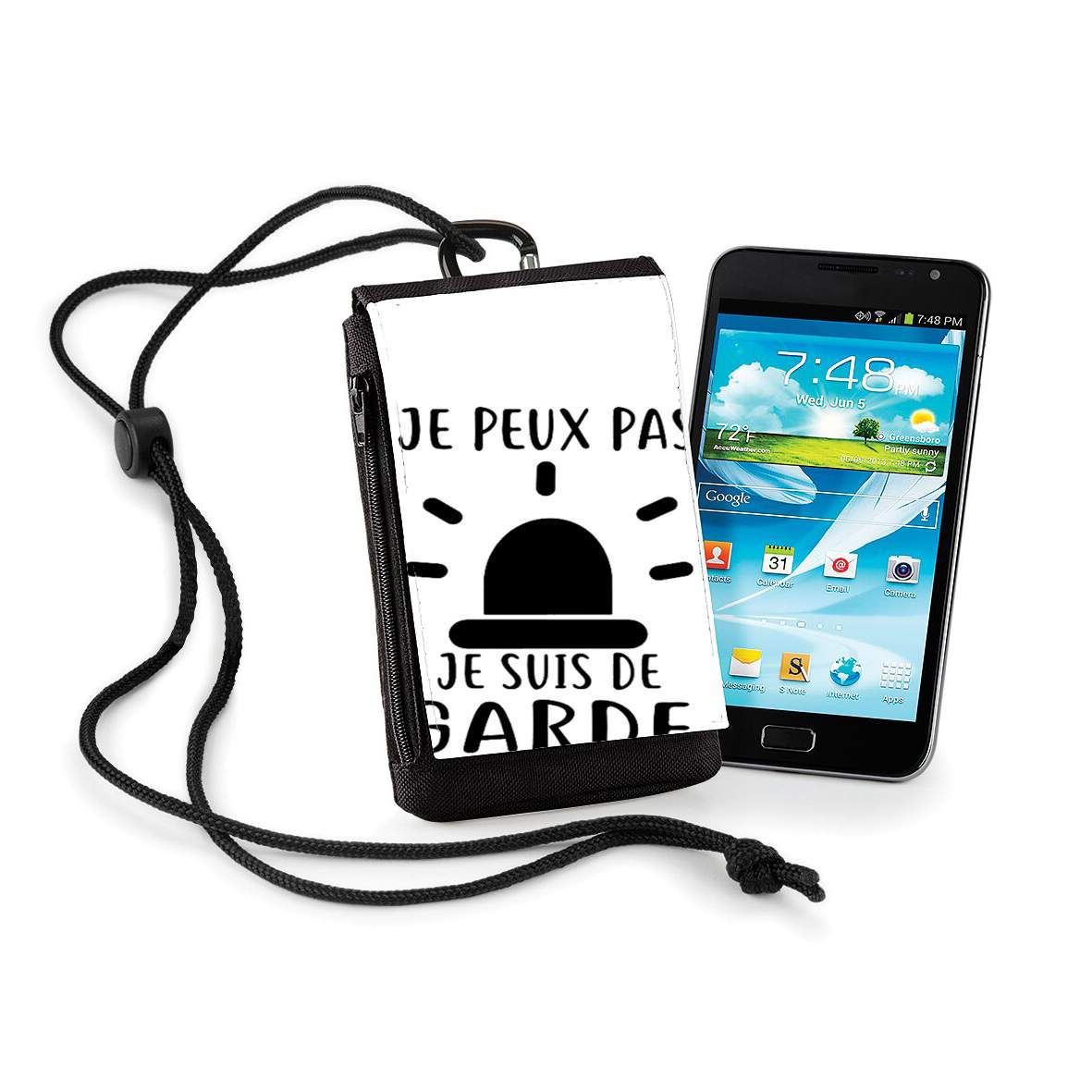 Pochette de téléphone - Taille XL pour Je peux pas je suis de garde