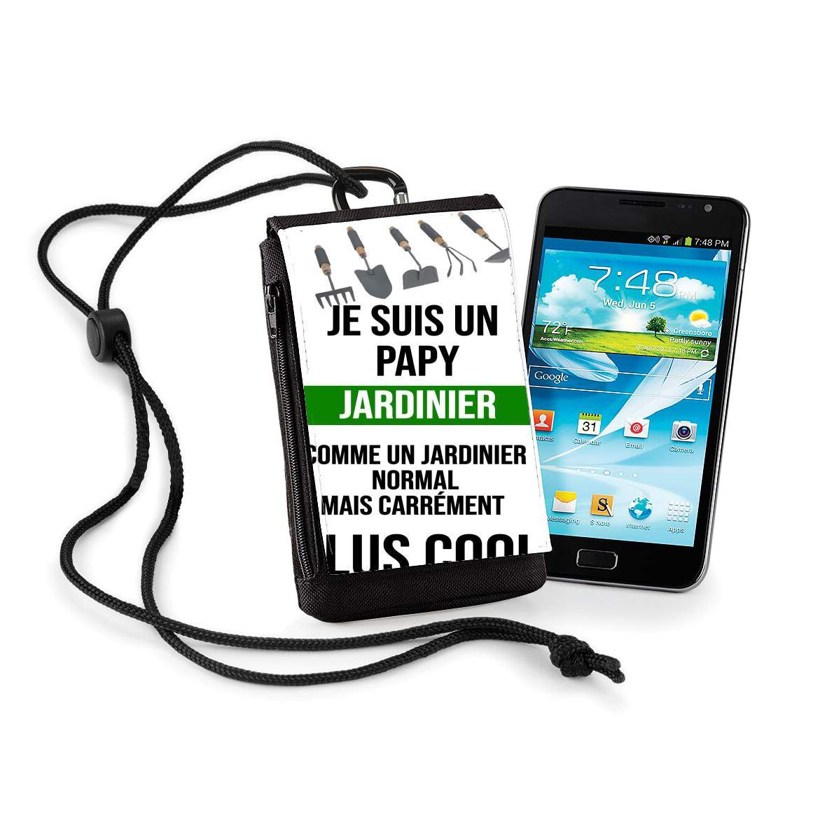 Pochette de téléphone - Taille XL pour Je suis un papy jardinier comme un papy normal mais plus cool