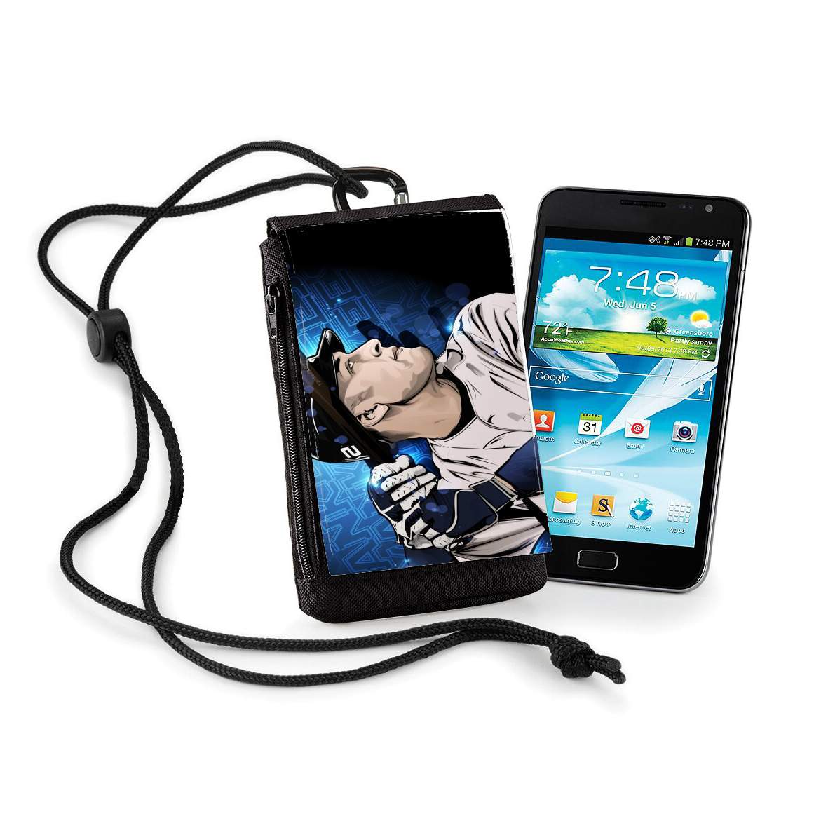 Pochette de téléphone - Taille XL pour MLB Legends: Derek Jeter New York Yankees