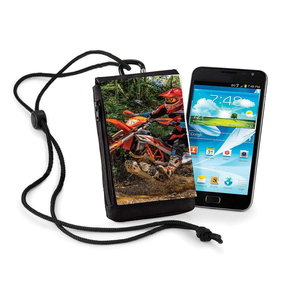 Pochette de téléphone - Taille XL pour Moto Ktm Enduro Photography jungle