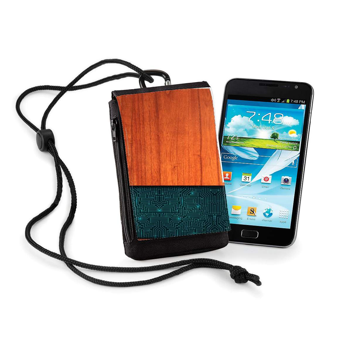 Pochette de téléphone - Taille XL pour Natural Wooden Wood Bamboo