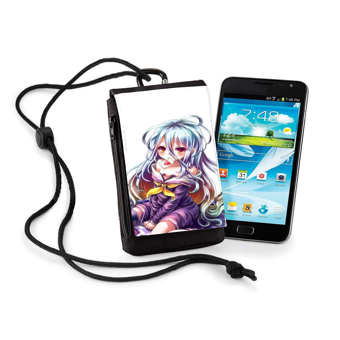 Pochette de téléphone - Taille XL pour No game No life Shiro Card