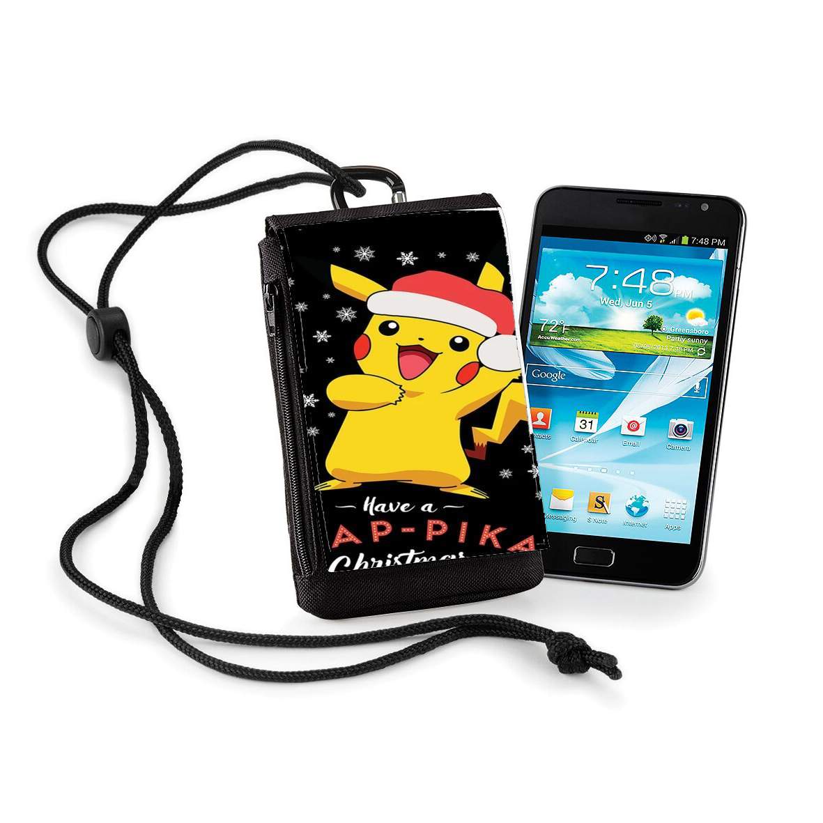 Pochette de téléphone - Taille XL pour Pikachu have a Happyka Christmas