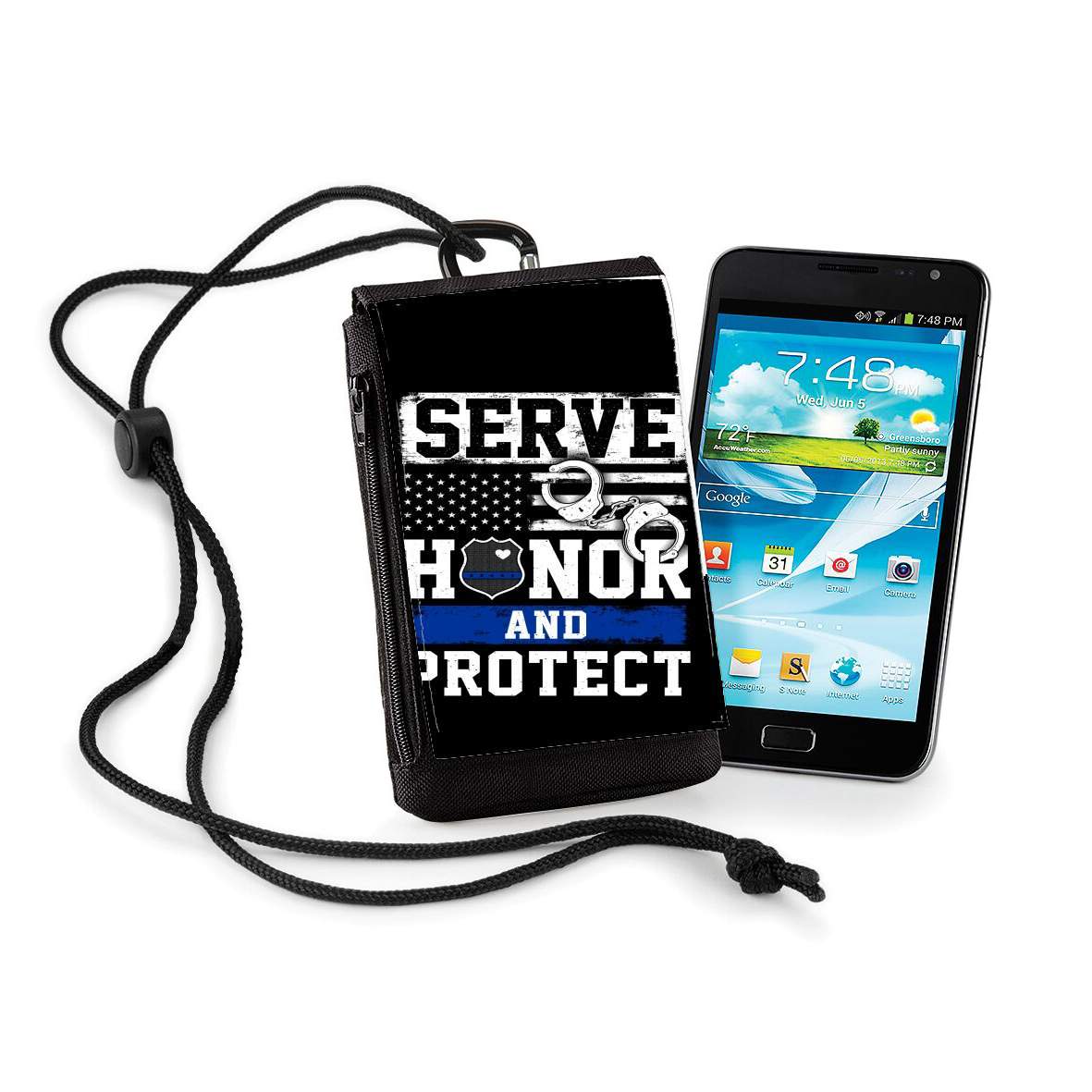 Pochette de téléphone - Taille XL pour Police Serve Honor Protect